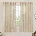 Linen Curtains 63 Inch for Bedroom Light Filtering Panels 60 x 63 Inch by LAMIT