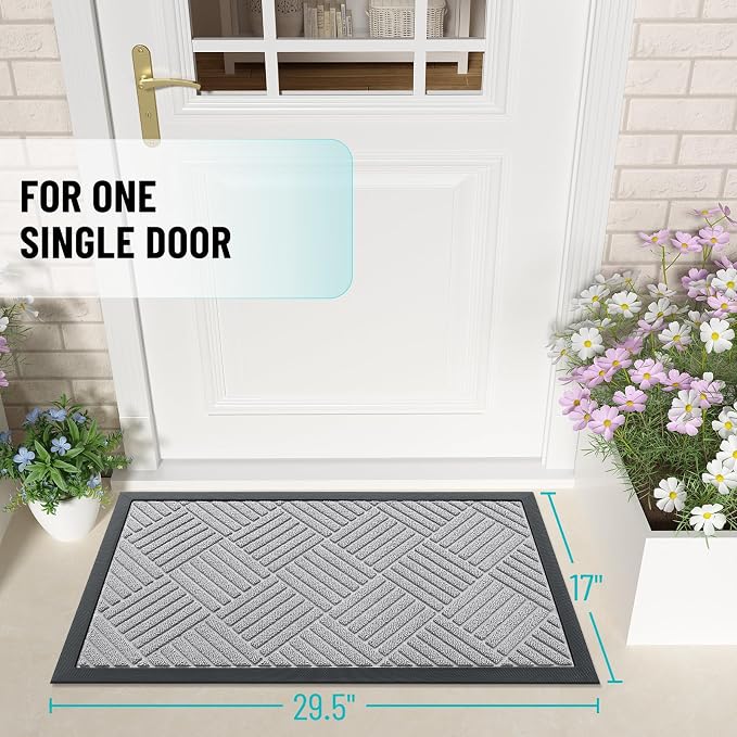 OLANLY Front Door Mat Outside Entrance, Waterproof Heavy-Duty Doormat | 29.5x17 - Image 2