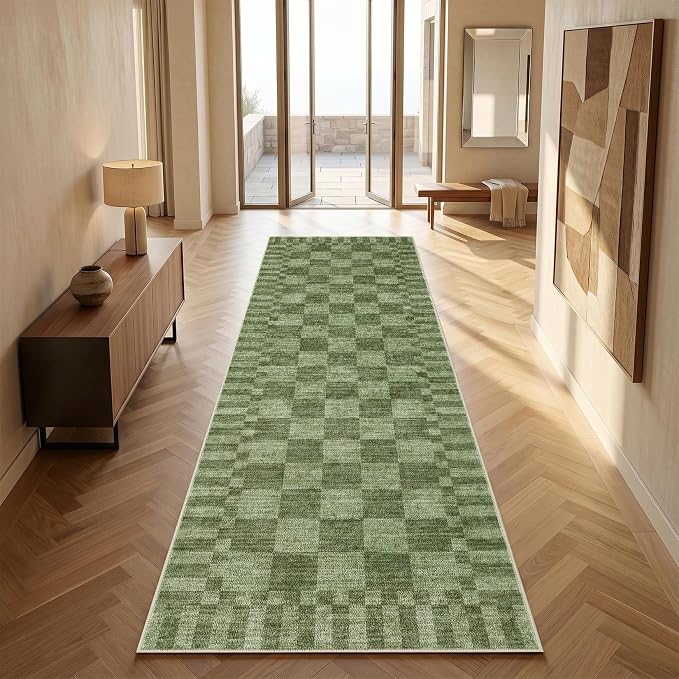 GarveeHome 2.5x8 Checkered Kitchen Runner Rug - Image 2