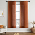Rust Linen Curtains 63 Inch Length by Nanspring