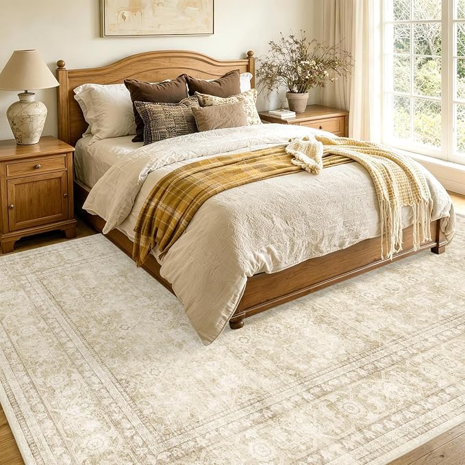 4x6 Ft Area Rugs for Living Room, Soft Non-Slip Machine Washable Rug, Vintage - Image 4