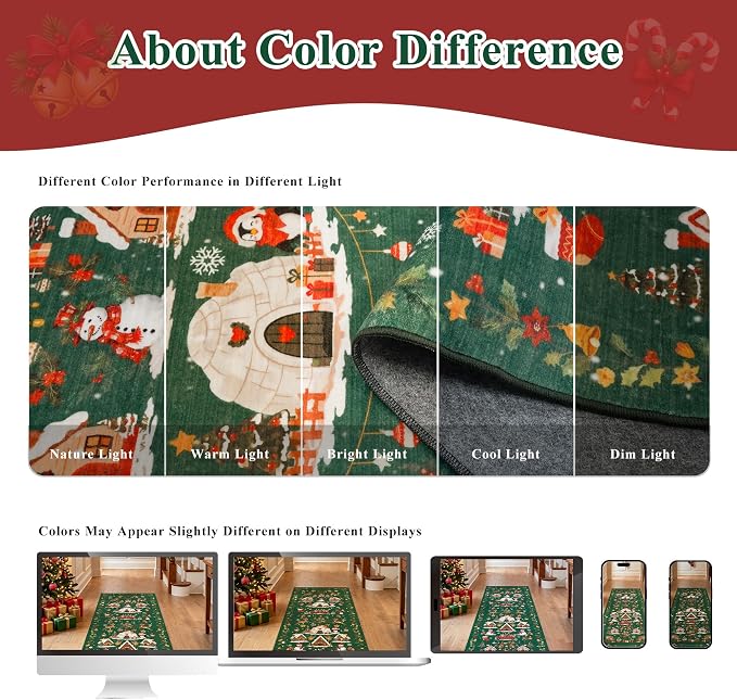 2x5 Christmas Runner Rug for Hallway - Image 6