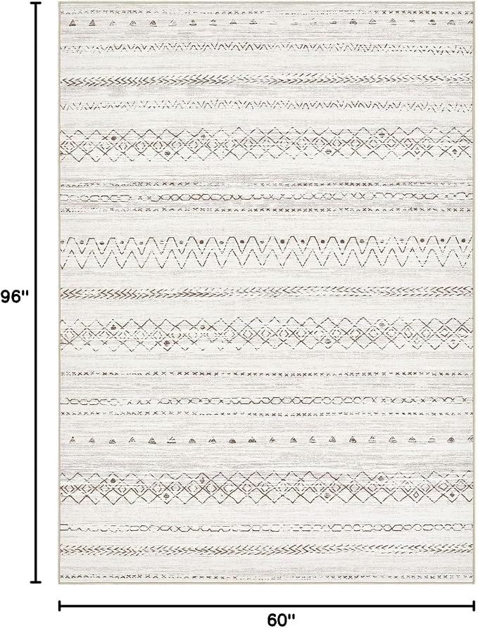 cotiled Boho 5x8 Area Rugs for Living Room: Soft Moroccan Washable Rug | Solve - Image 2