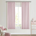 Light Pink 63 Inch Length Blackout Pinch Pleated Linen Curtains by Twodrapes