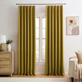 Yellow Pinch Pleated Curtains 120 Inch Length 2 Panels Set Noise Cancelling by KEQIAOSUOCAI