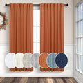 Orange Linen Curtains 72 Inch Length by Pitalk