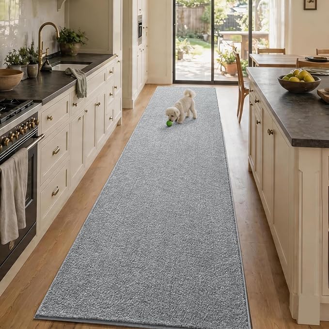 2x10 Grey Runner Rug Washable Non-Slip Soft by Unknown