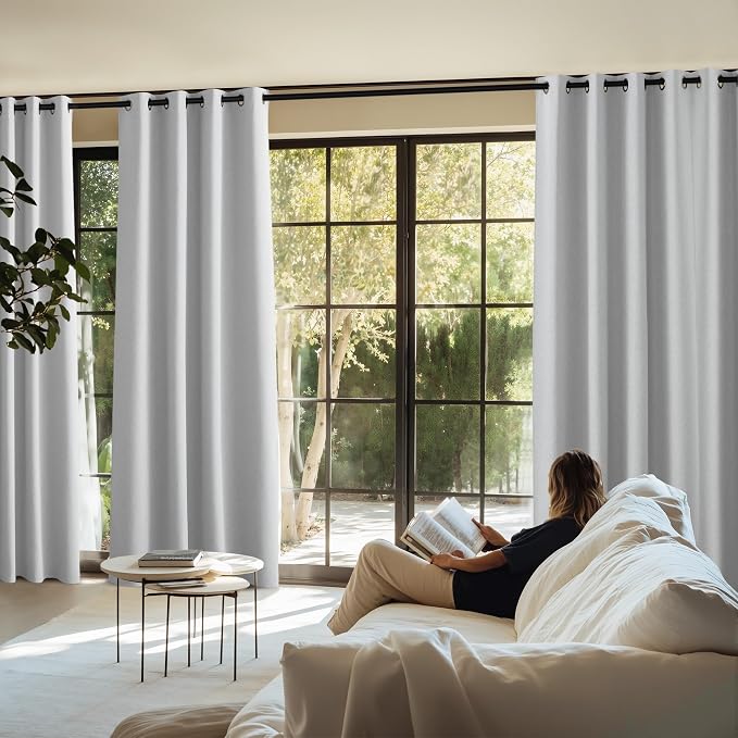 NICETOWN 100% Blackout Faux Linen Curtains - Image 8