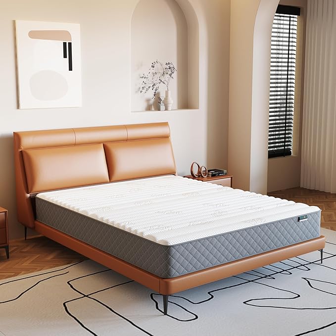 PurrJoys Firm Queen Mattress,10 Inch Hybrid Queen Size Mattress in a Box with Gel Memory Foam, Pocket Innerspring, Pressure Relief, Motion Isolation, Non-Fiberglass - Firm