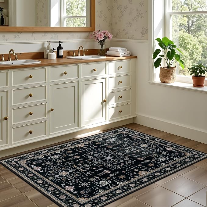 2x3 Area Rugs Living Room: Washable Vintage Rug - Image 4