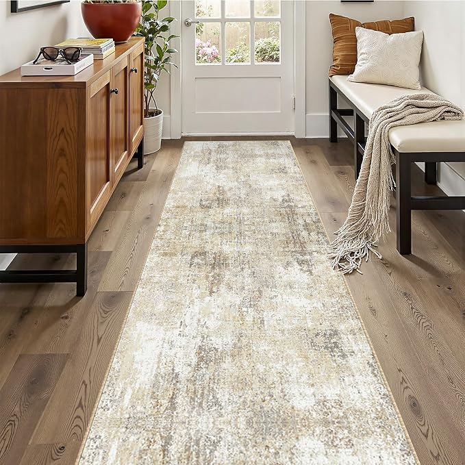 RELEANY Washable Runner 2'x10' Abstract Area Rug by RELEANY