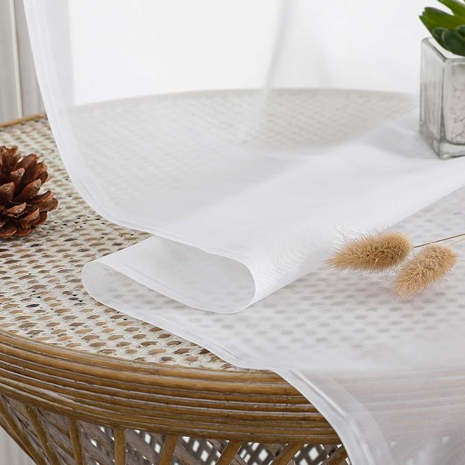 White Bedroom Curtains 2 Panel Sets 90 Inch Length, 59 Inch Extra Wide Light - Image 4