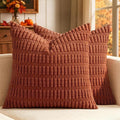 MIULEE Fall Euro Sham Decorative Throw Pillow Covers 26x26 Rust Pack of 2 | by MIULEE