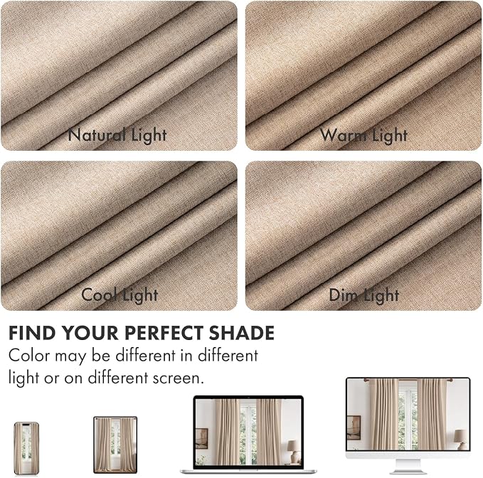 MIULEE 100% Blackout Linen Curtains - Image 7