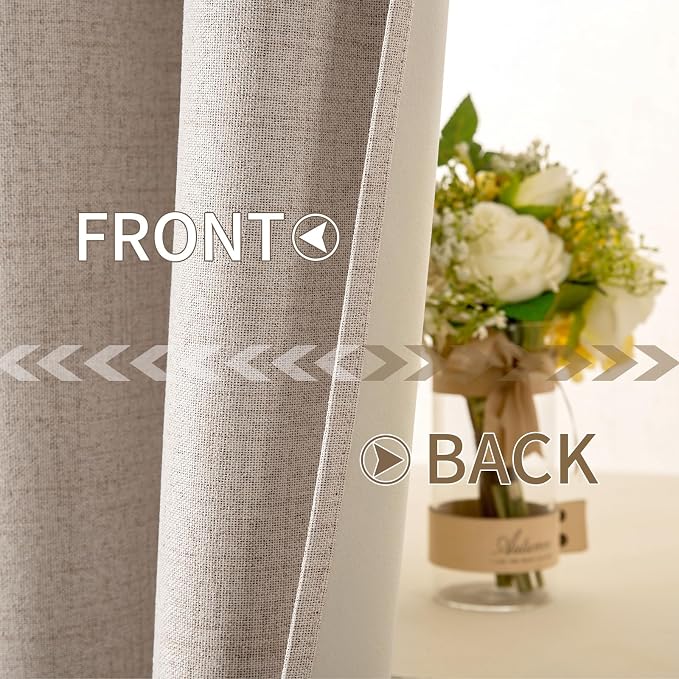 MIULEE 100% Blackout Linen Curtains - Image 6