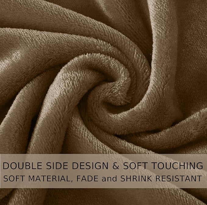 Soft Queen Size Blanket for All Season Warm Fuzzy Microplush Lightweight Thermal Fleece Summer Autumn Fall Winter Spring Blankets for Queen Full Bed Couch Sofa,90x90 Inches,Taupe