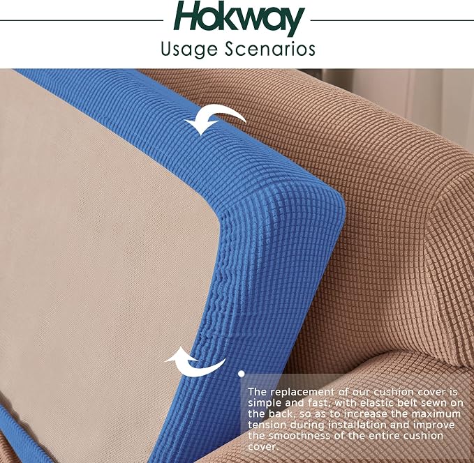 Hokway Stretch Couch Cushion Slipcovers Large Reversible Protector Slipcovers - Image 5