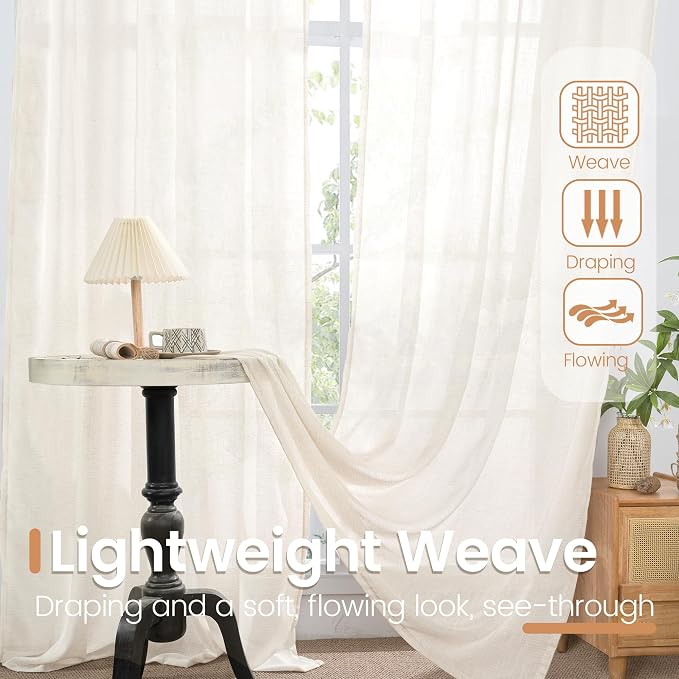 BGment 42X84 Inches Long Linen Curtains - Image 5