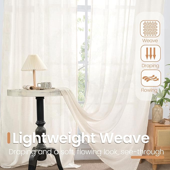 BGment Linen Curtains 78 Inches Long - Image 5