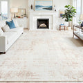 8x10 Washable Area Rug for Living Room Bedroom: Non-Slip Modern Beige White | by Oriannal