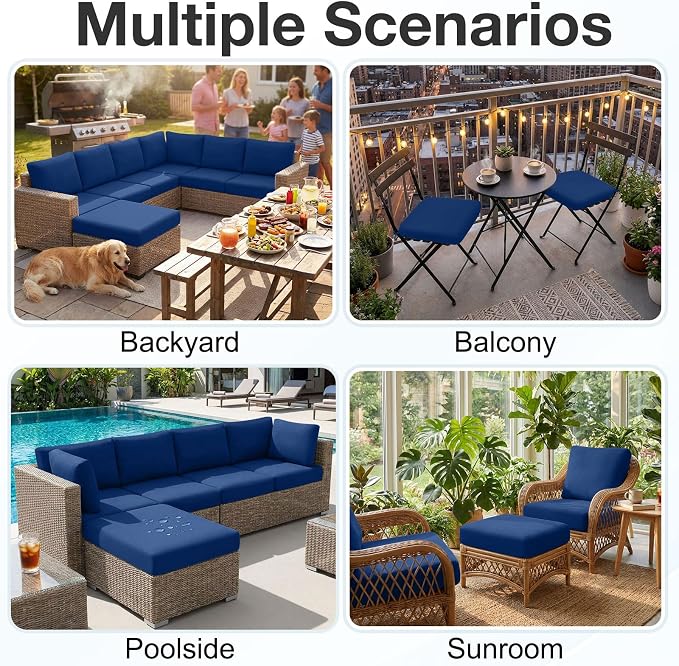 Waterproof Outdoor Cushion Covers, Stretch Patio Slipcovers | UV Resistant - Image 5
