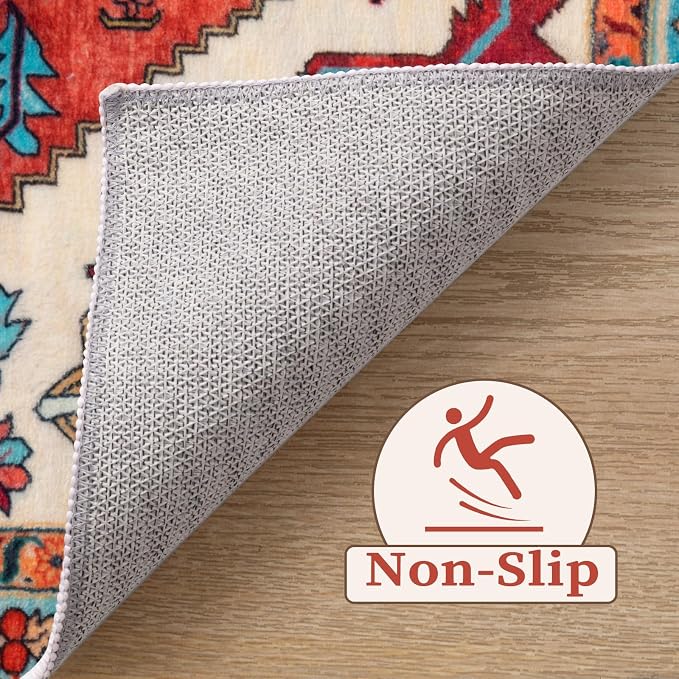 SERISSA 9x12 Washable Non Slip Boho Area Rug - Image 4