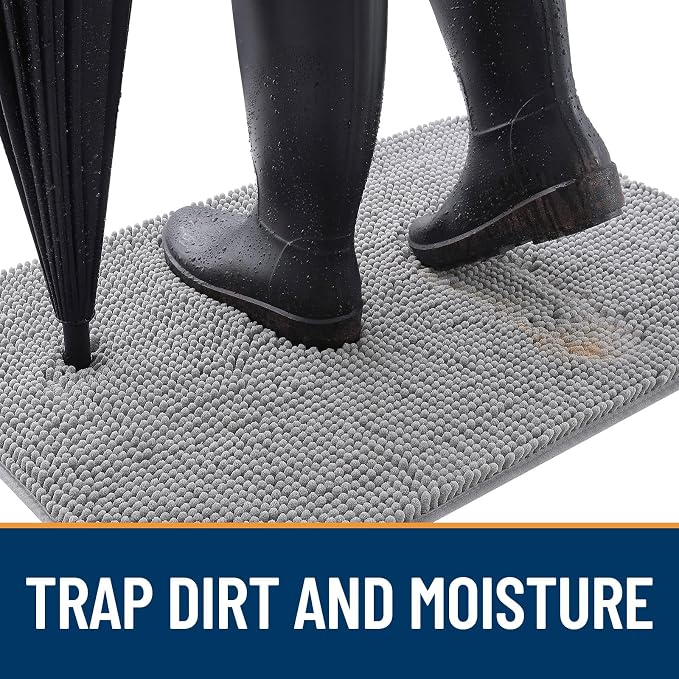 OLANLY Dog Door Mat for Muddy Paws 24x16, Super Absorbent Chenille Mud Mat | - Image 2