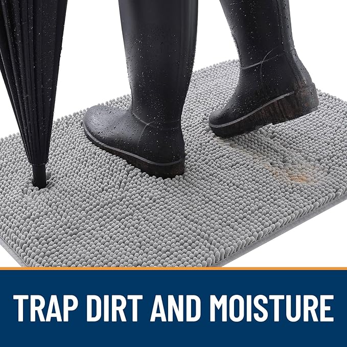 OLANLY Dog Door Mat for Muddy Paws 70x32, Super Absorbent Chenille Mud Mat | - Image 2