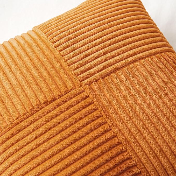 MIULEE Fall Burnt Decorative Euro Sham Pillow Covers 24x24 Inch 2 Pack | Boho - Image 2