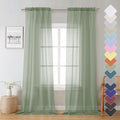Sheer Curtain Panels Set 96" Inches Long, Solid Voile Light Filtering Airy by Lecloud