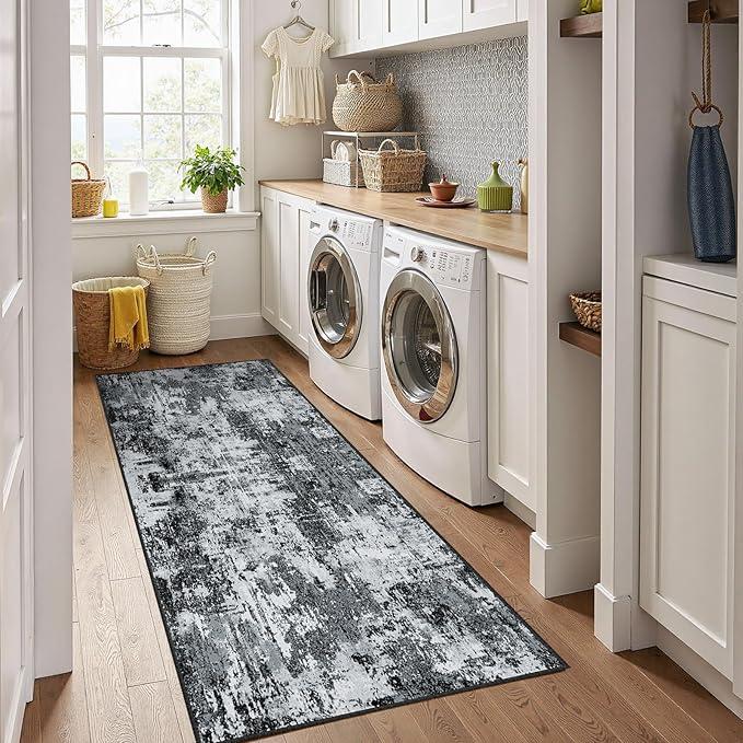 RELEANY Washable Runner 2'x10' Abstract Area Rug - Image 4