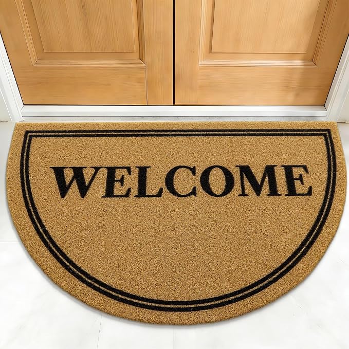 OLANLY Half Circle Front Door Mat, Low Profile Doormat, Stain and Fade Resistant - Image 2
