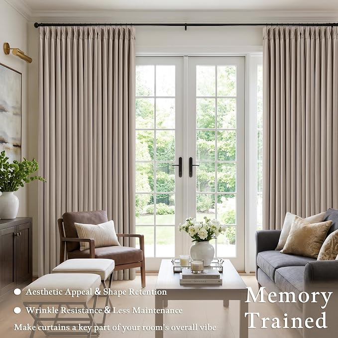 60 Inch Extra Wide 100% Blackout 108 Inch Curtains 1 Panel, Burlywood Birch | - Image 4