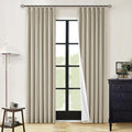 Burlywood Birch 100% Blackout Pinch Pleated Linen Curtains 80 Inches Long | by Twodrapes