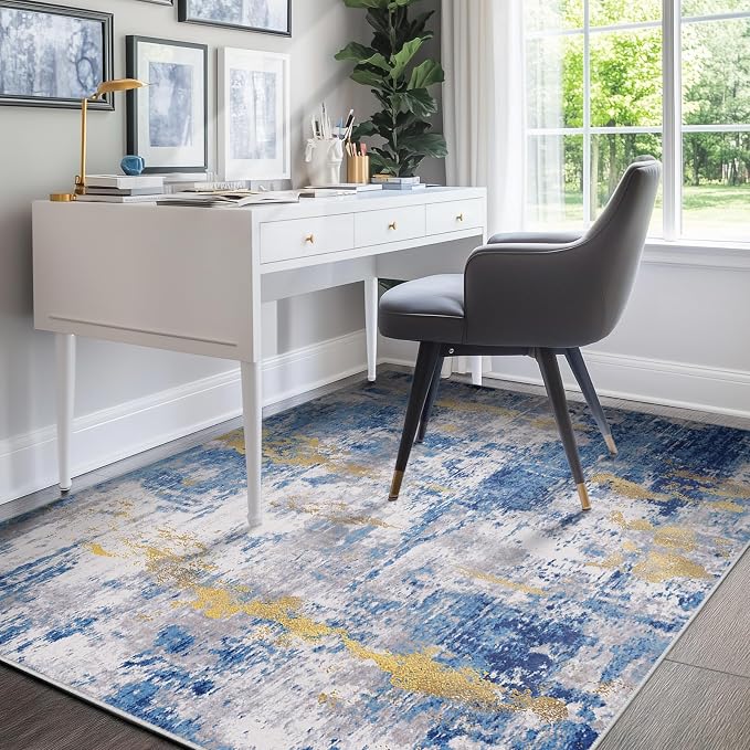RELEANY Washable 4'x6' Abstract Area Rug by RELEANY