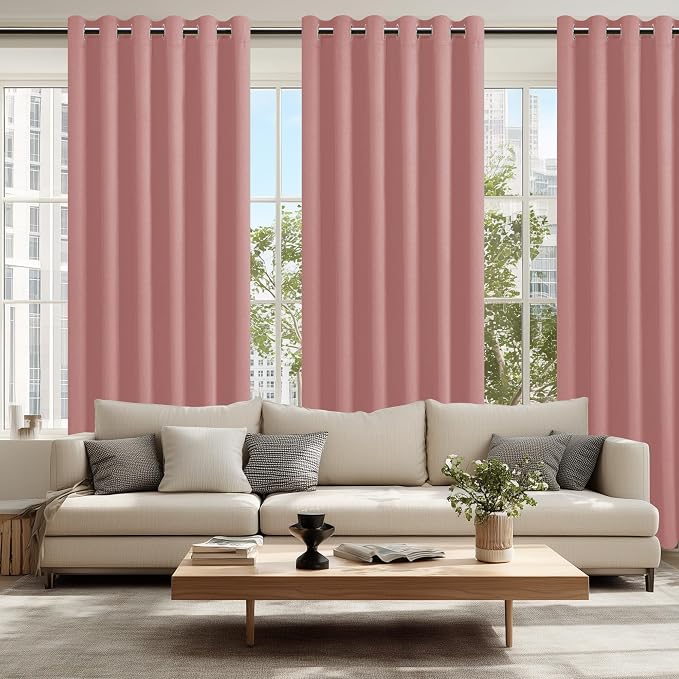 Room Darkening Curtains for Bedroom, 70 x 84 Inches, Dusty Rose | Thermal - Image 6