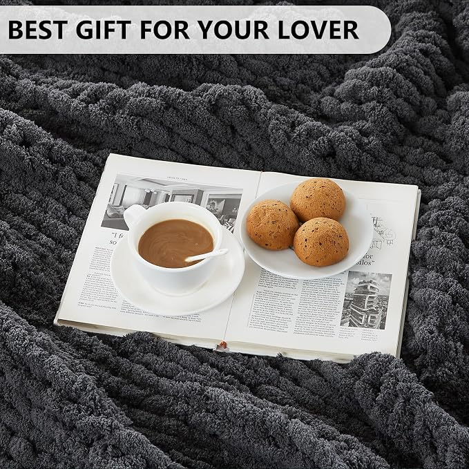 L'AGRATY Chunky Knit Throw Blanket - Image 6