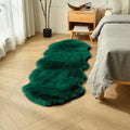 Emerald Green Faux Sheepskin Runner Rugs 2x6 ft, Fluffy Fur Couch Covers | Shag by duduta