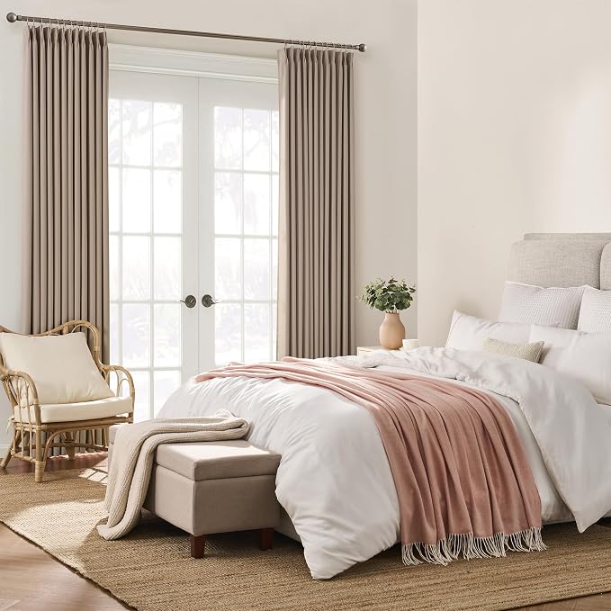 Pinch Pleated Window Curtain Panels 104 Inches Long Light Blocking Solid Custom - Image 4