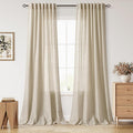 Eggshell Beige Curtains 102 Inches Long by Nanspring