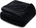 Exclusivo Mezcla Fleece Blanket King Size for Bed, Super Soft and Warm, All Season Use, Cozy, Plush, Lightweight, 120x120 Inches, Black
