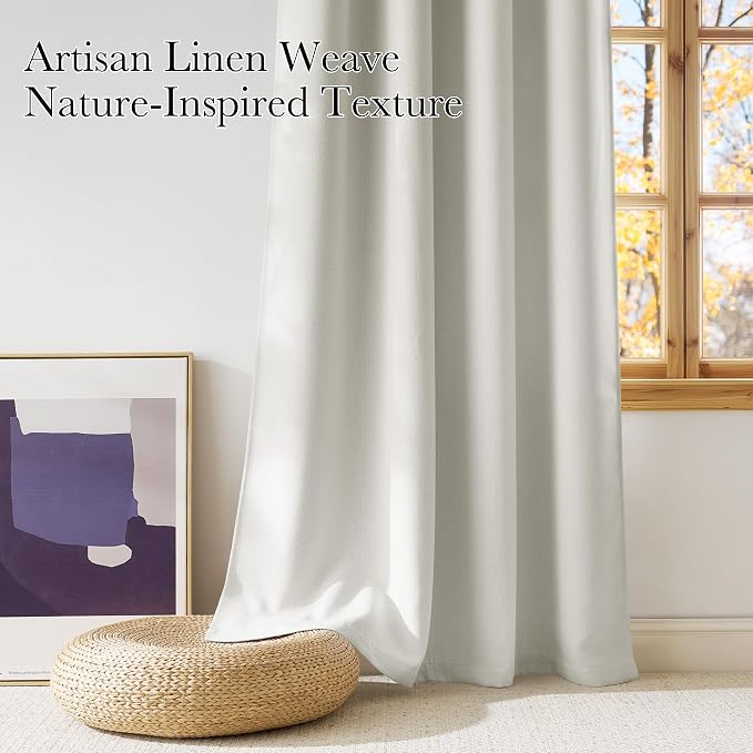 NICETOWN Natural Room Darkening Curtains 84 inches Long - Image 3