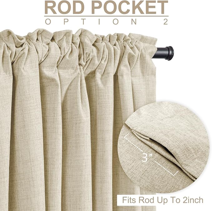 Faux Linen Total Blackout Curtains - Image 4