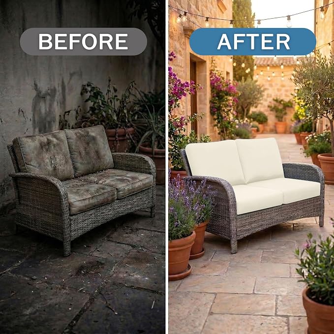 Waterproof Outdoor Cushion Covers, Stretch Patio Slipcovers | UV Resistant - Image 4