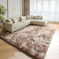 Rugs for Living Room Bedroom, Tie-Dyed Beige 5x8 Fluffy Bedside Area Rug by ONASAR