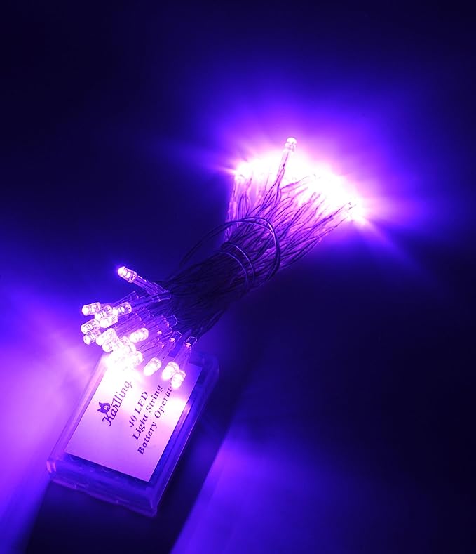 Karlling Battery Operated Purple 40 LED Fairy Light String Wedding Party Xmas Christmas Decorations(Purple,5 Pack)