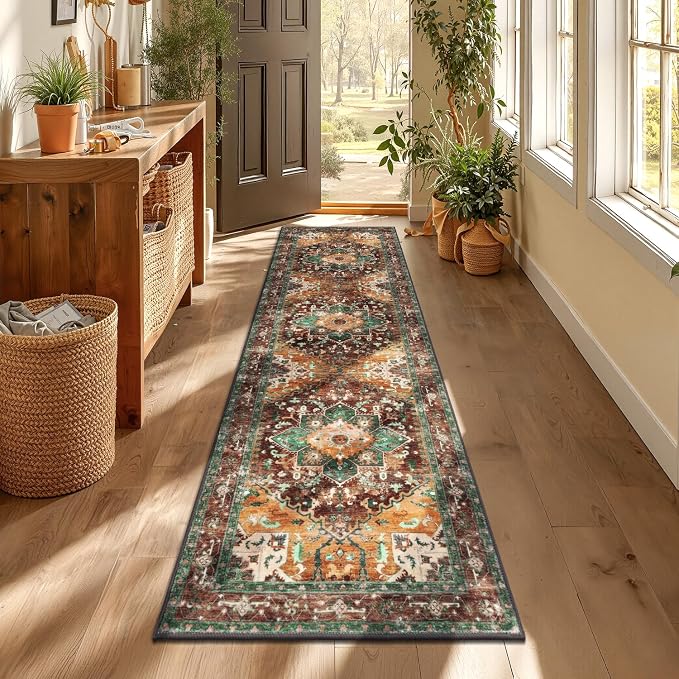Yamaziot Washable Runner Rug, 2x7 Non-Slip Boho Vintage Hallway Kitchen Rug | by Yamaziot