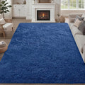 9x12 Area Rug Living Room Bedroom: Fluffy Plush Shag Carpet Blue | by Luxturiy