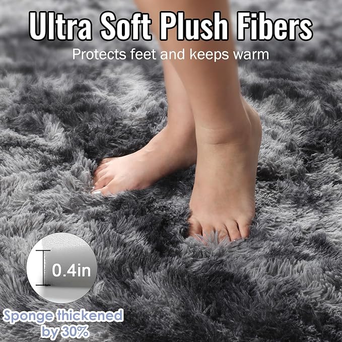 Super Soft Runner Rugs for Hallway 2' x 6', Abstract Grey Bedroom Rugs | Plush - Image 7