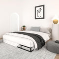 Qingzhou Box Spring King Bed Bases, 5 Inch High Metal King Size Box Spring Only, Heavy Duty Mattress Foundation with Fabric Cover, Easy Assembly, Quiet Noise Free, Non Slip, Black